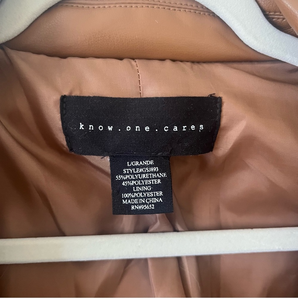 Nordstrom Faux Leather Long Coat Large - Picture 2 of 6